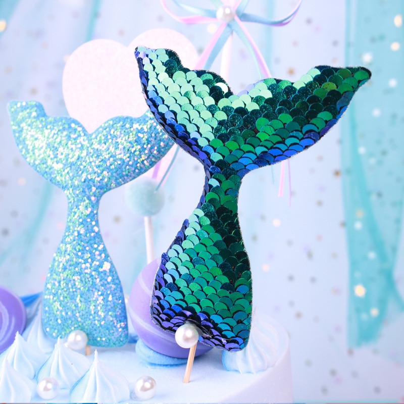 Sequin Mermaid Tail Cake Toppers (3pcs) Sequin Mermaid Tail Cake Toppers (3pcs)