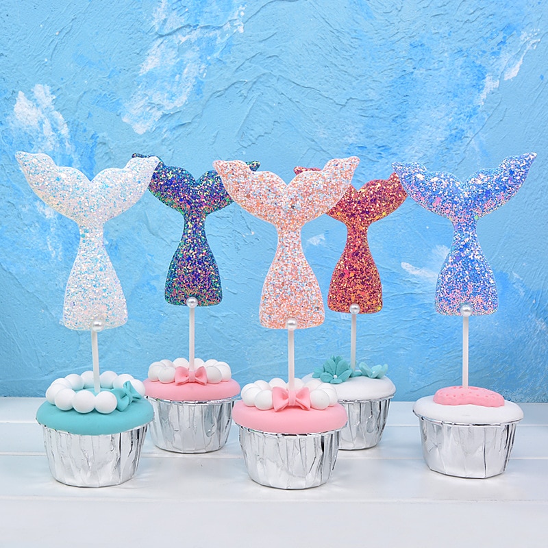 Sequin Mermaid Tail Cake Toppers (3pcs) Sequin Mermaid Tail Cake Toppers (3pcs)