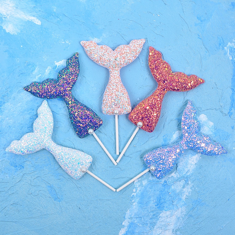 Sequin Mermaid Tail Cake Toppers (3pcs) Sequin Mermaid Tail Cake Toppers (3pcs)