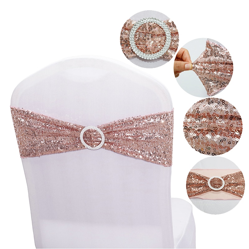 Sequin Spandex Chair Sashes (50pcs)