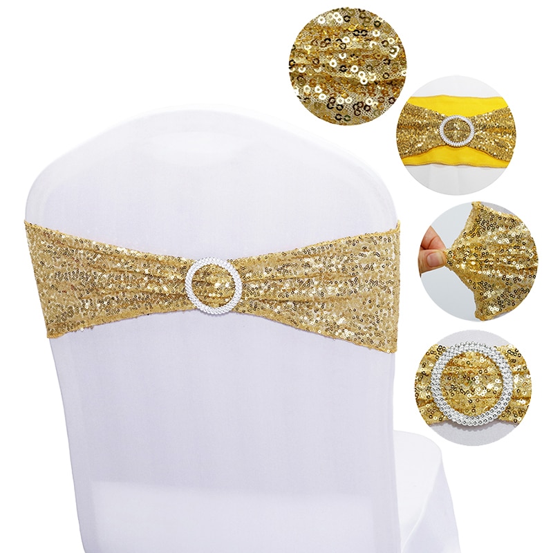 Sequin Spandex Chair Sashes (50pcs)