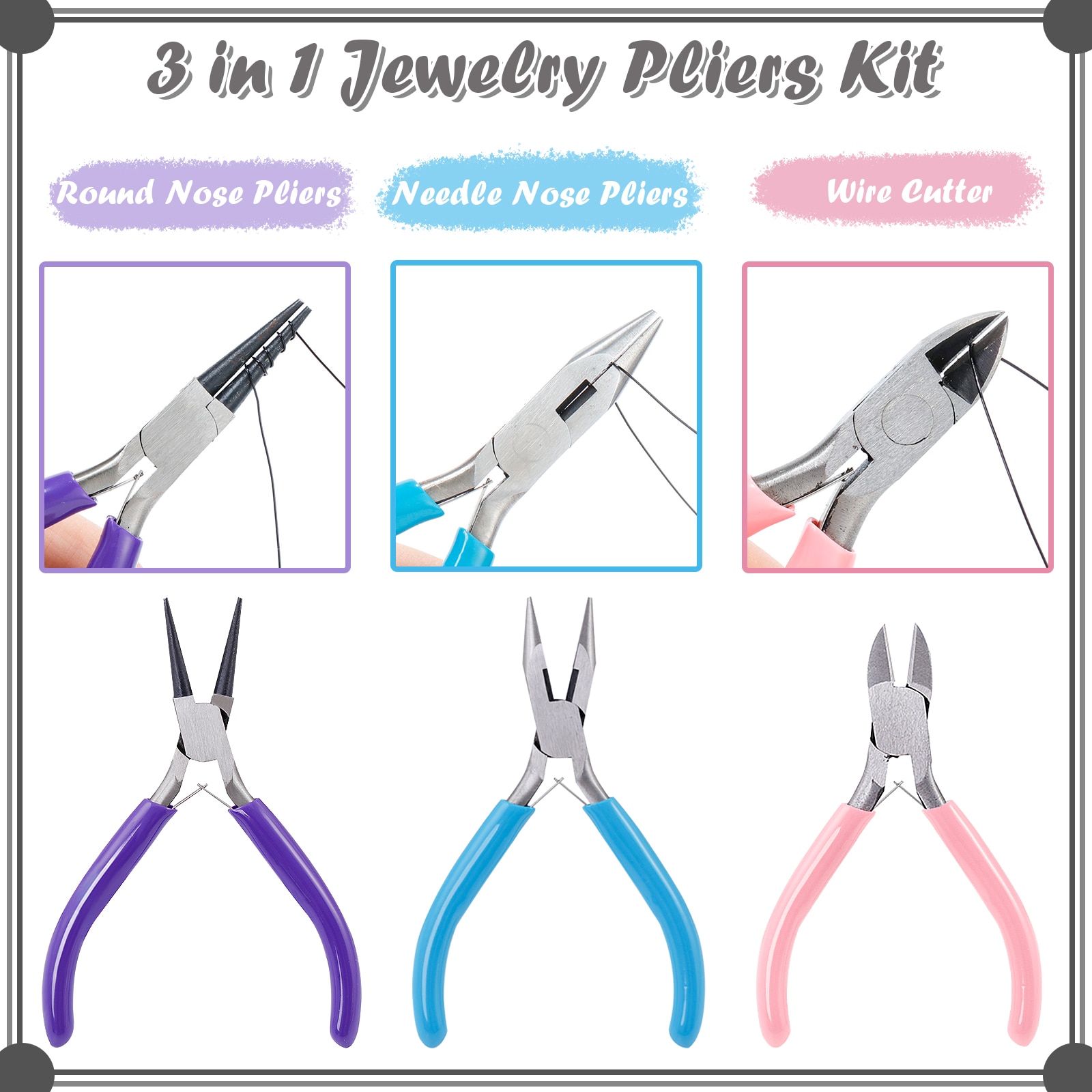 Set of Pliers for Jewelry Making (3 Pcs) Set of Pliers for Jewelry Making (3 Pcs)