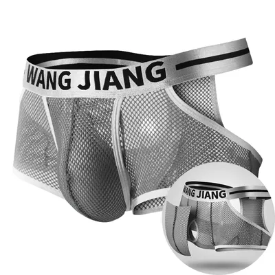 Sexy Men Mesh Hole Underwear Man Boxers Short Underpants Transparent Panties Sexy Men Mesh Hole Underwear Man Boxers Short Underpants Transparent Panties