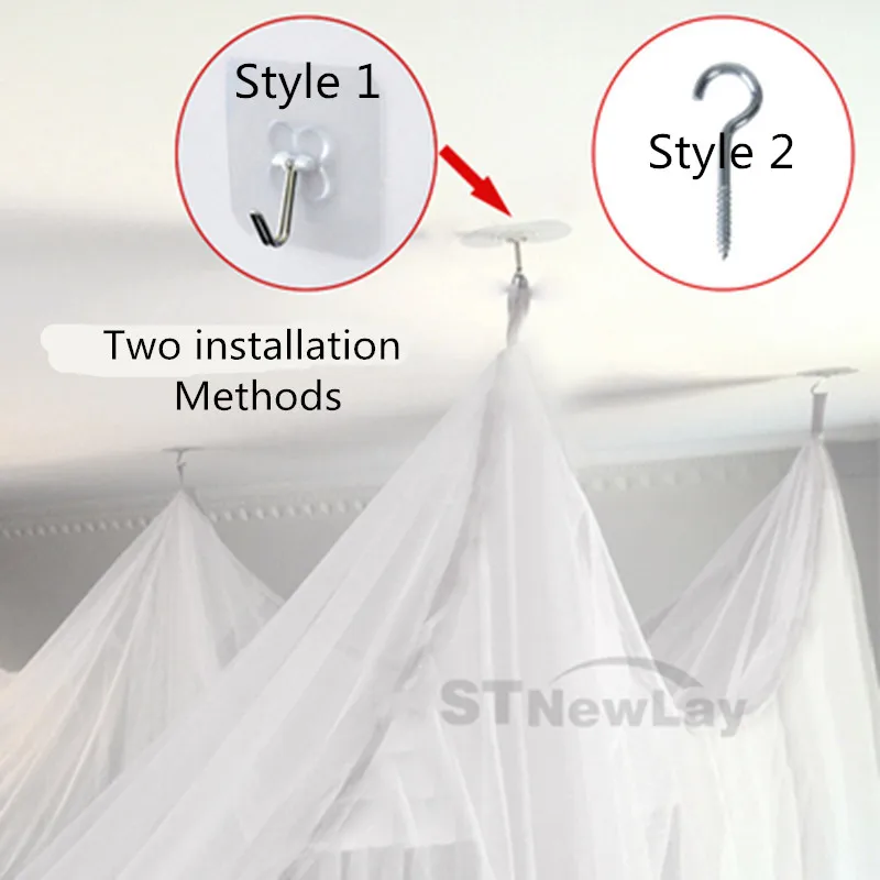 Sexy Mosquito Net Palace Four Door King/Queen Double Size Home Single Bed Prevent Insect Outdoor Square Grace White