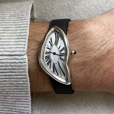Shaped Crash Melt Twist Swiss Watch Men's Fashion Fashion Fashion Brand Premium INS Small Focus Design Lrregular Shape Shaped Crash Melt Twist Swiss Watch Men's Fashion Fashion Fashion Brand Premium INS Small Focus Design Lrregular Shape