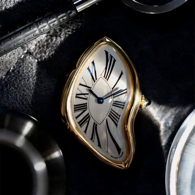 Shaped Crash Melt Twist Swiss Watch Men's Fashion Fashion Fashion Brand Premium INS Small Focus Design Lrregular Shape Shaped Crash Melt Twist Swiss Watch Men's Fashion Fashion Fashion Brand Premium INS Small Focus Design Lrregular Shape