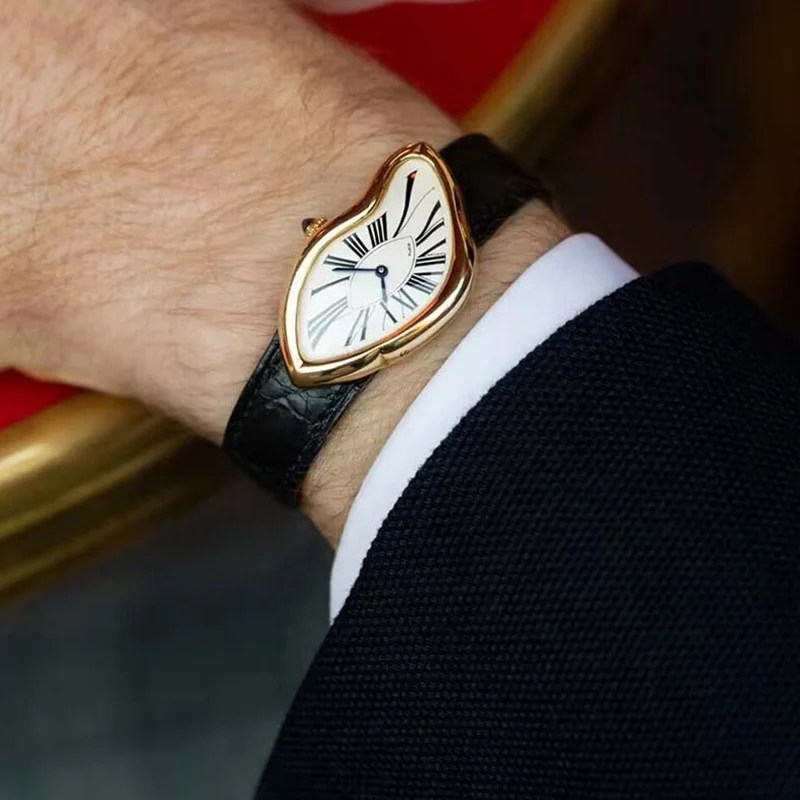 Shaped Crash Melt Twist Swiss Watch Men's Fashion Fashion Fashion Brand Premium INS Small Focus Design Lrregular Shape Shaped Crash Melt Twist Swiss Watch Men's Fashion Fashion Fashion Brand Premium INS Small Focus Design Lrregular Shape