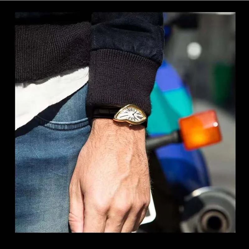 Shaped Crash Melt Twist Swiss Watch Men's Fashion Fashion Fashion Brand Premium INS Small Focus Design Lrregular Shape Shaped Crash Melt Twist Swiss Watch Men's Fashion Fashion Fashion Brand Premium INS Small Focus Design Lrregular Shape