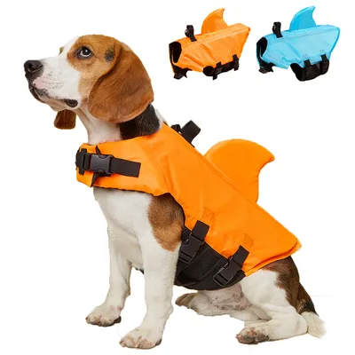Shark Dog Life Jacket Enhanced Buoyancy Small Dogs Swimming Clothes Safety Vest with Handle for Medium Large Dogs Shark Dog Life Jacket Enhanced Buoyancy Small Dogs Swimming Clothes Safety Vest with Handle for Medium Large Dogs