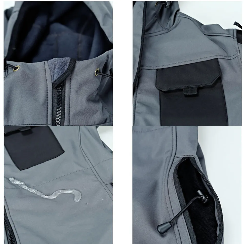 Shark Skin Tactical Jackets Men Military Soft Shell Waterproof Windproof Hooded Jacket Outdoor Functional Uniforms Shark Skin Tactical Jackets Men Military Soft Shell Waterproof Windproof Hooded Jacket Outdoor Functional Uniforms