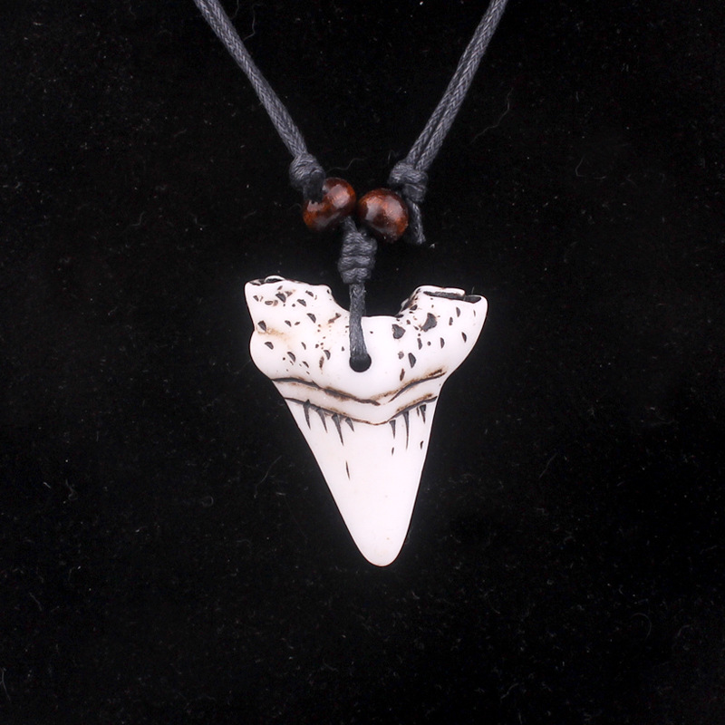 Shark Tooth Necklace Rope Chain Shark Tooth Necklace Rope Chain