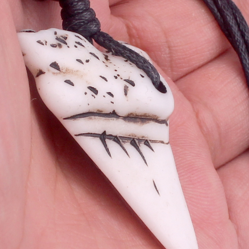 Shark Tooth Necklace Rope Chain Shark Tooth Necklace Rope Chain
