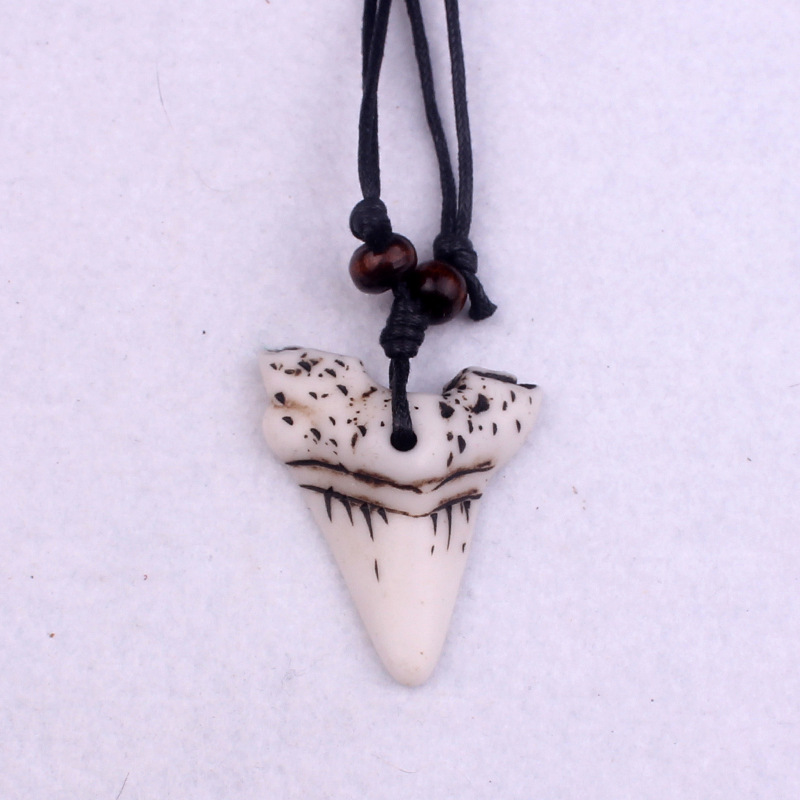 Shark Tooth Necklace Rope Chain Shark Tooth Necklace Rope Chain