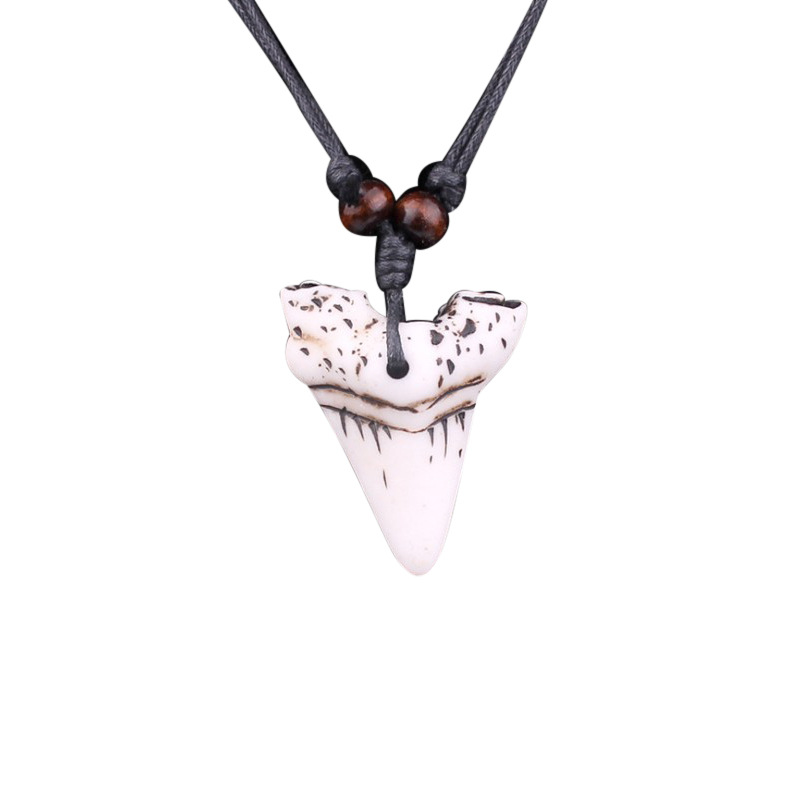 Shark Tooth Necklace Rope Chain Shark Tooth Necklace Rope Chain