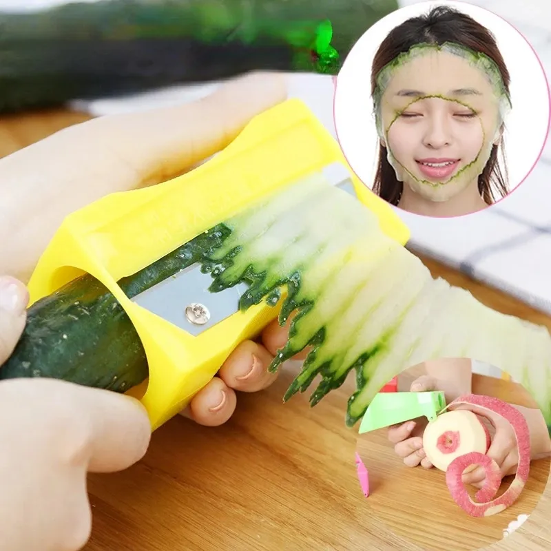 Sharpener Cucumber Cutter Beauty Cucumber Slicer Knife Sharpener Kitchen Accessories Peeler Fruit Curling