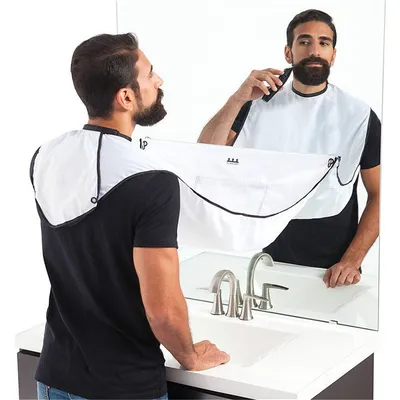 Shaving Hair Catcher Apron with Hooks