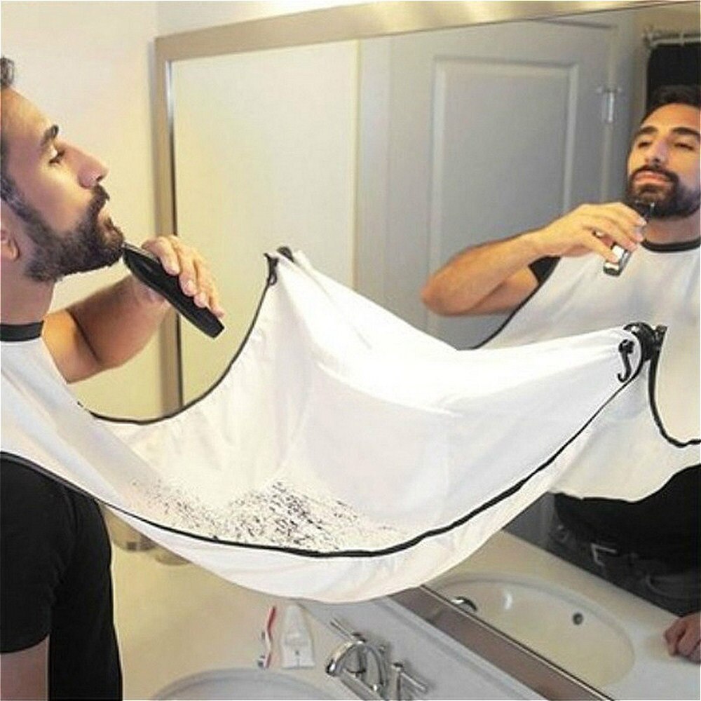 Shaving Hair Catcher Apron with Hooks