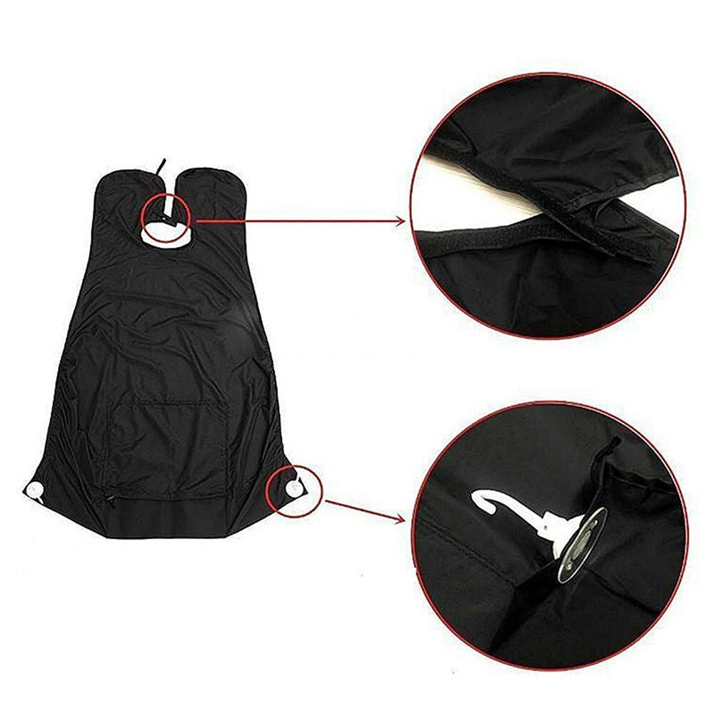 Shaving Hair Catcher Apron with Hooks