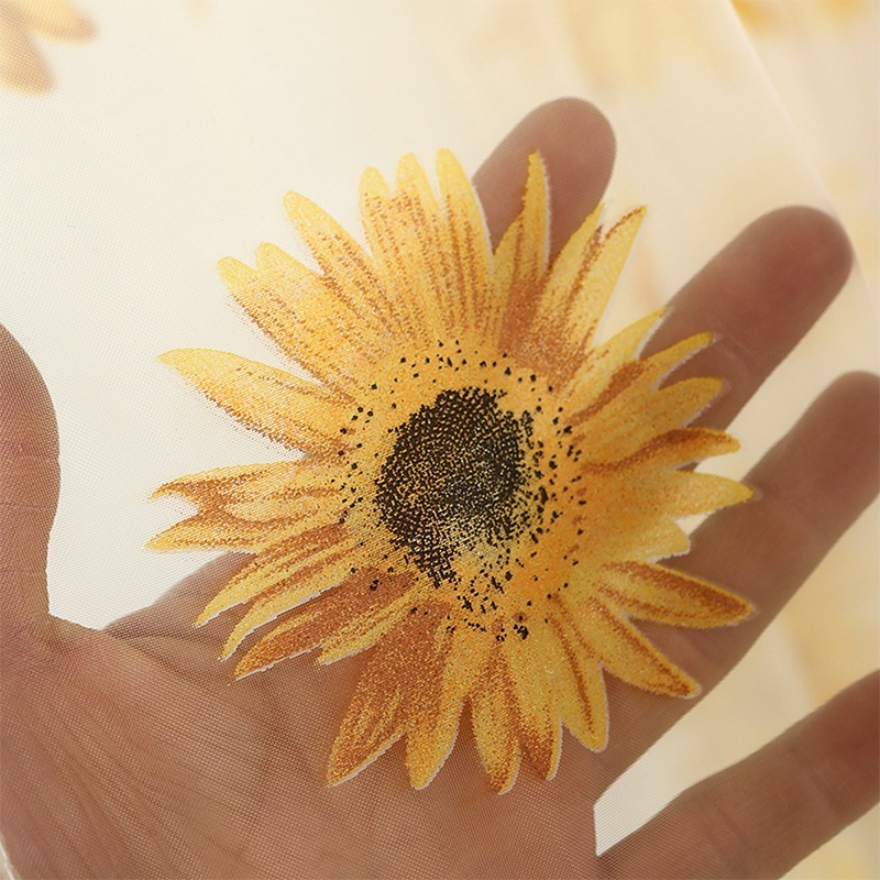 Sheer Tulle Sunflower Curtain