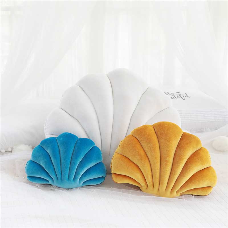 Shell Pillow Velvet Seat Cushion