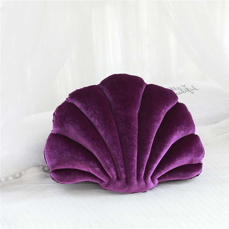 Shell Pillow Velvet Seat Cushion