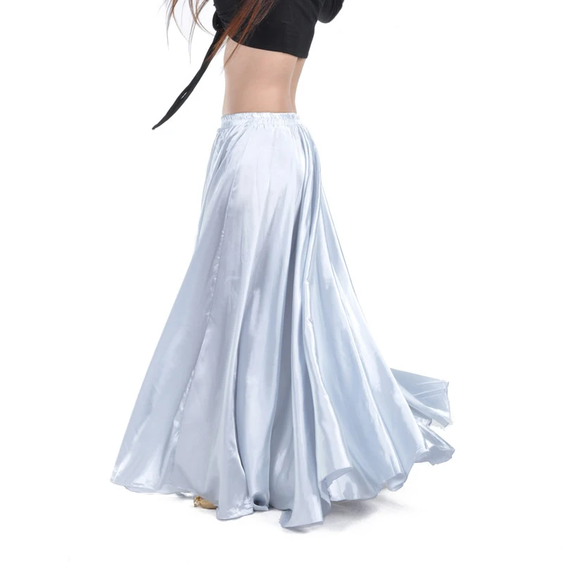Shining Satin Long Spanish Skirt Swing Dancing Skirt Belly Dance skirt Sun Skirt