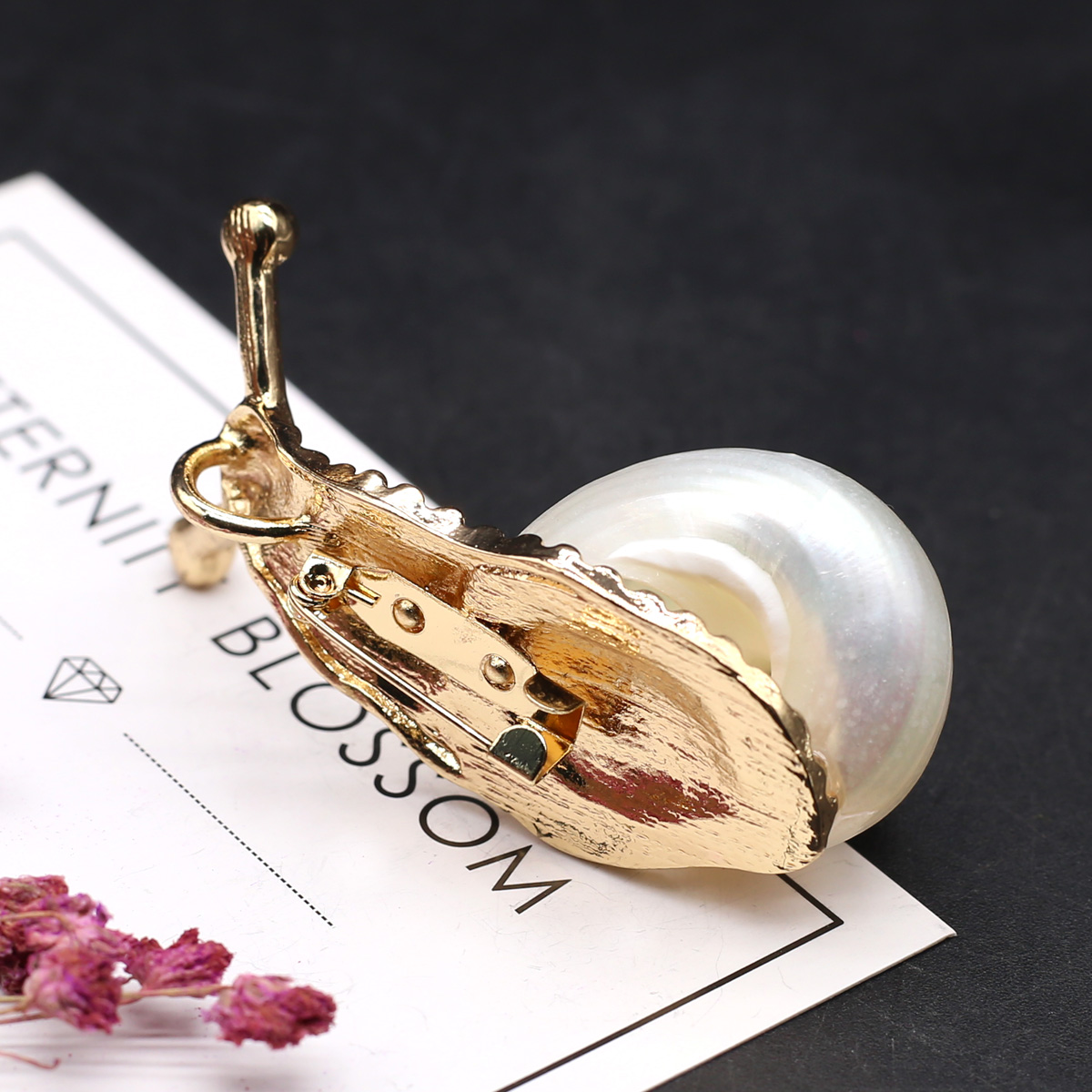 Shiny Metal Snail Brooch Accessory