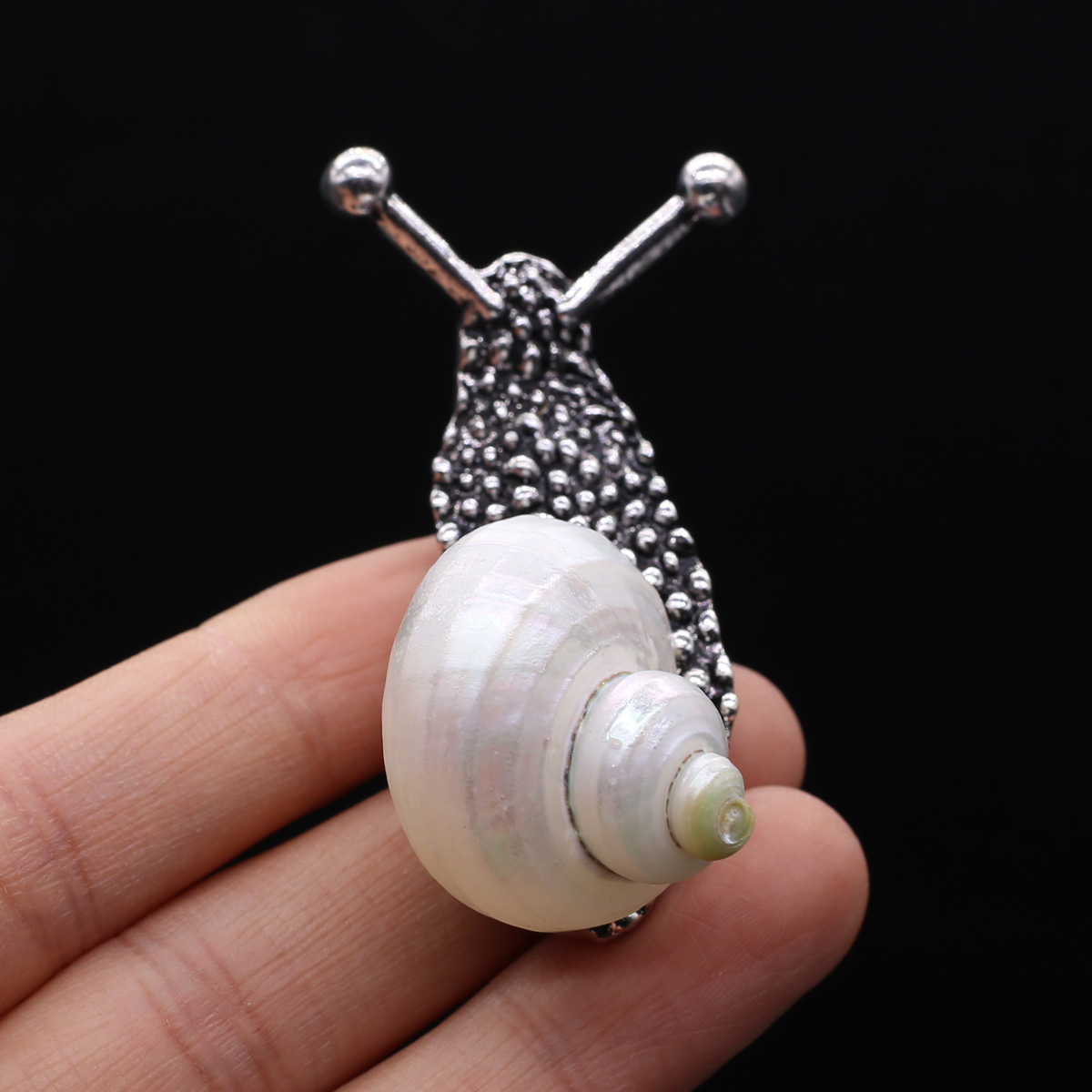 Shiny Metal Snail Brooch Accessory