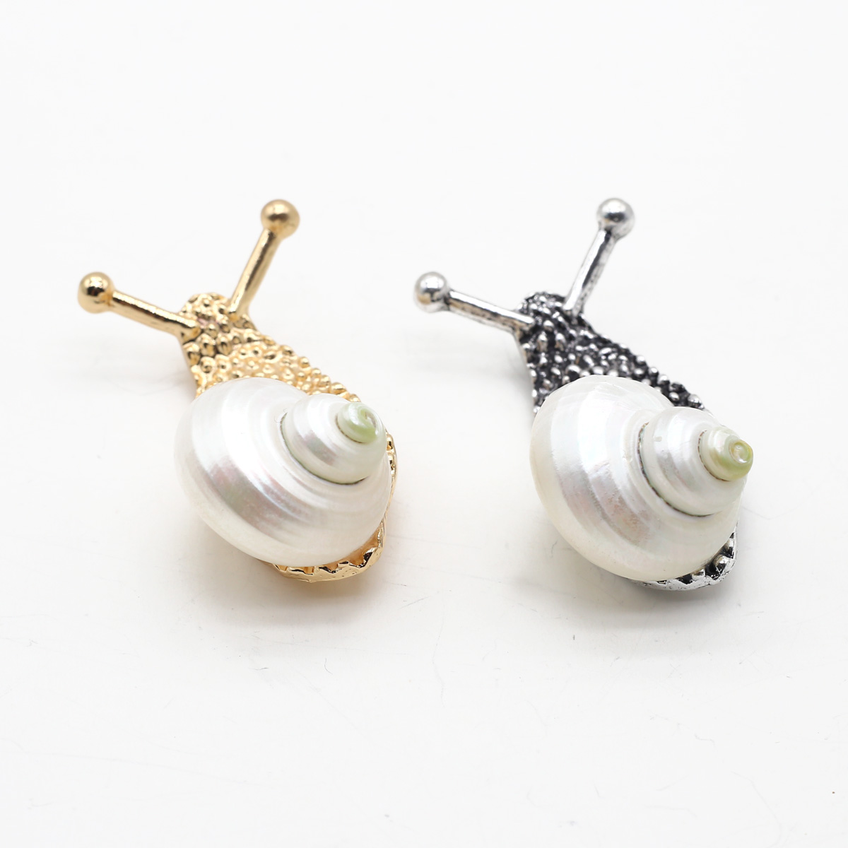 Shiny Metal Snail Brooch Accessory