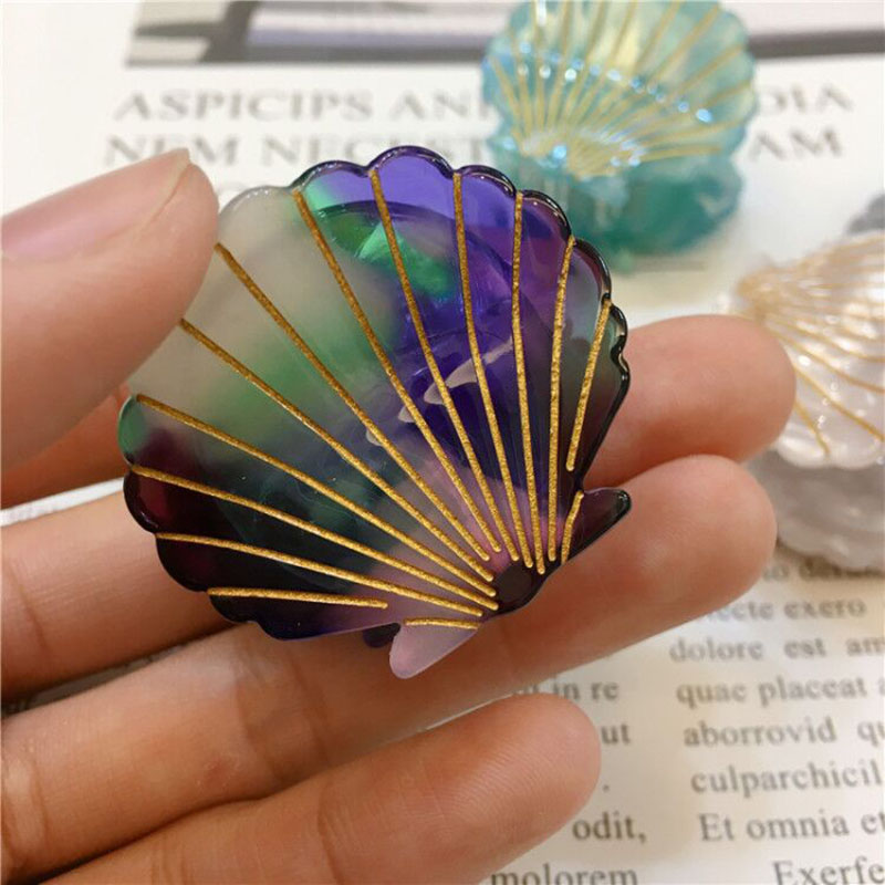 Shiny Plastic Seashell Claw Clip Shiny Plastic Seashell Claw Clip
