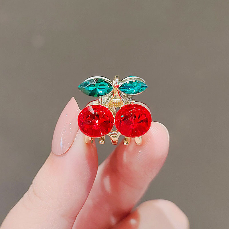 Shiny Red Rhinestone Cherry Hair Clips (2 pcs) Shiny Red Rhinestone Cherry Hair Clips (2 pcs)