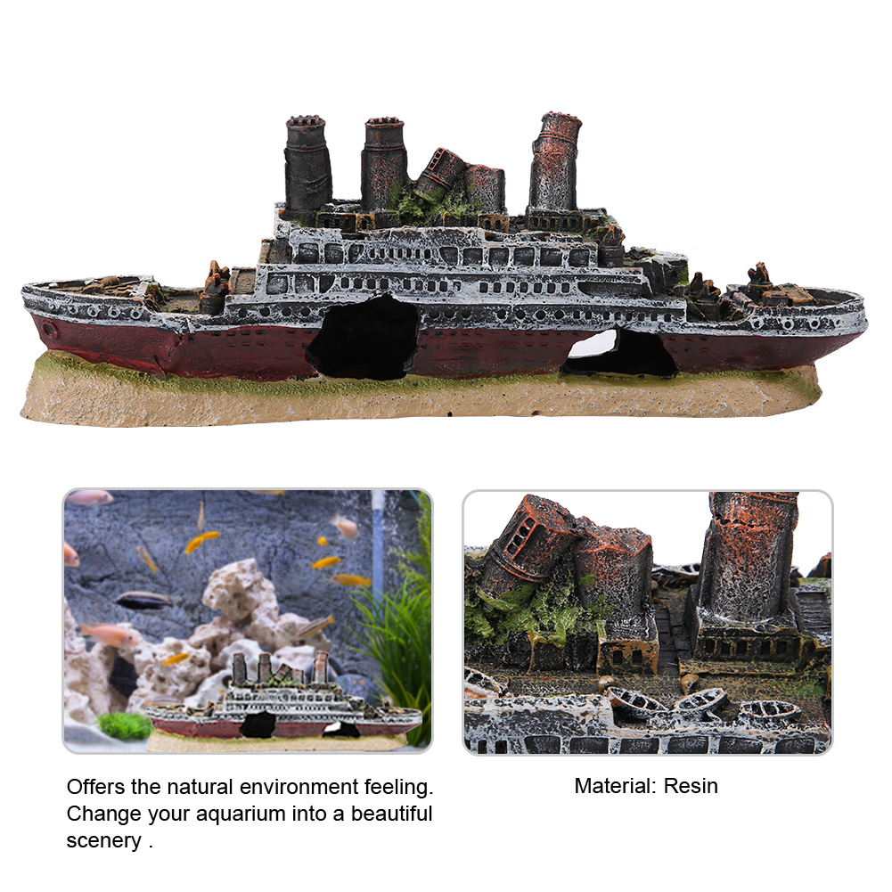 Shipwreck Fish Tank Ornament Aquarium Decor