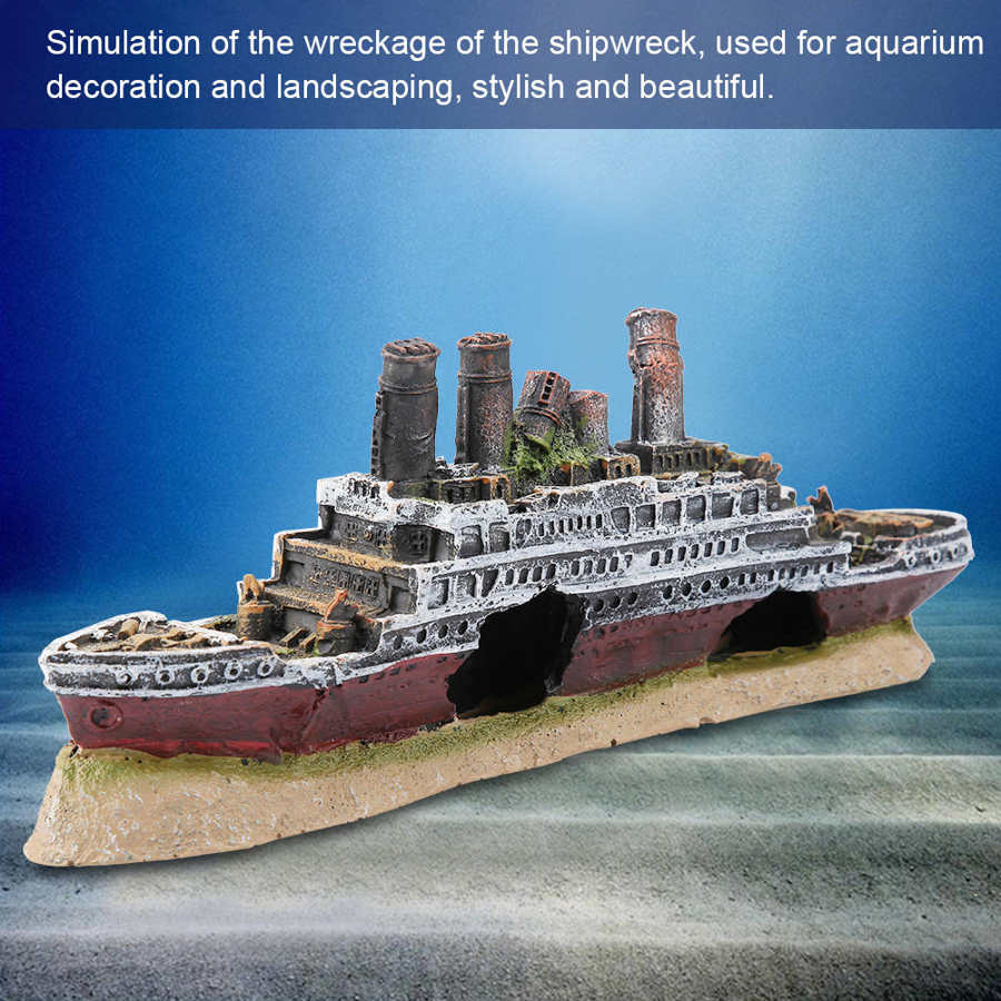 Shipwreck Fish Tank Ornament Aquarium Decor