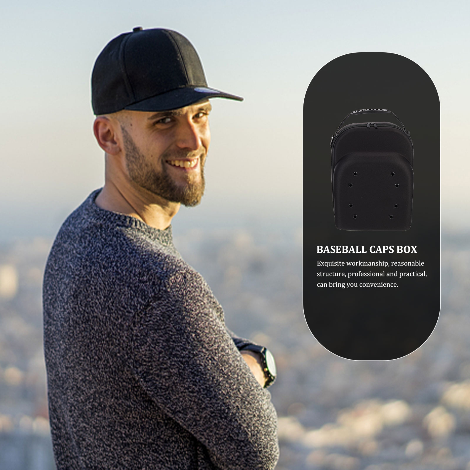 Shockproof EVA Baseball Hat Case