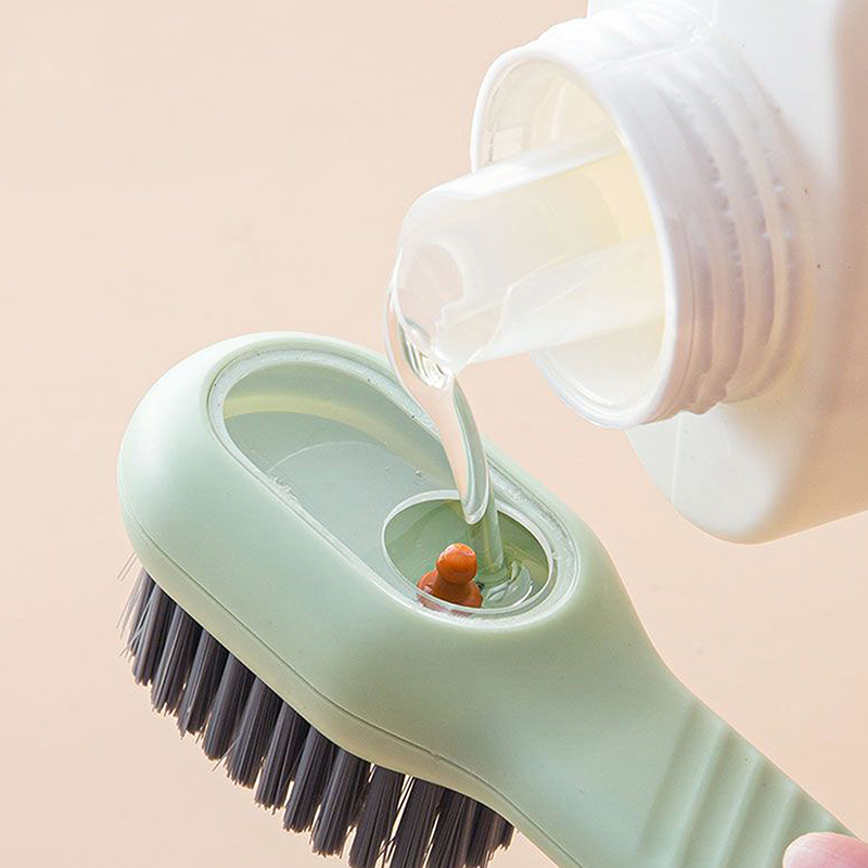 Shoe Brush Automatic Liquid Discharge Deep Cleaning Soft Bristles Household Laundry Cleaning Brush for Daily Use