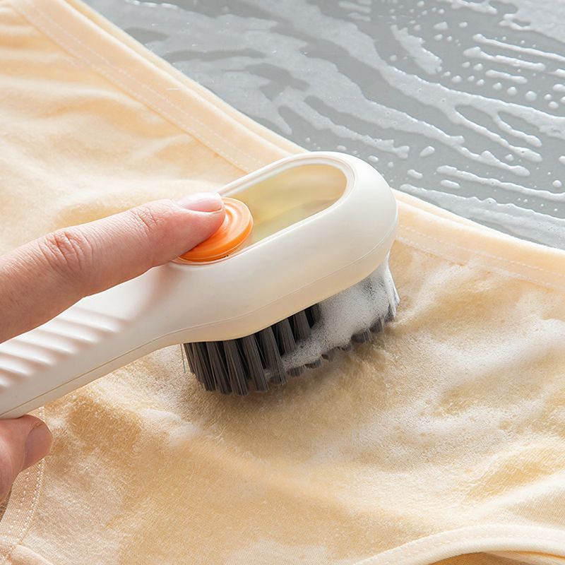 Shoe Brush Automatic Liquid Discharge Deep Cleaning Soft Bristles Household Laundry Cleaning Brush for Daily Use