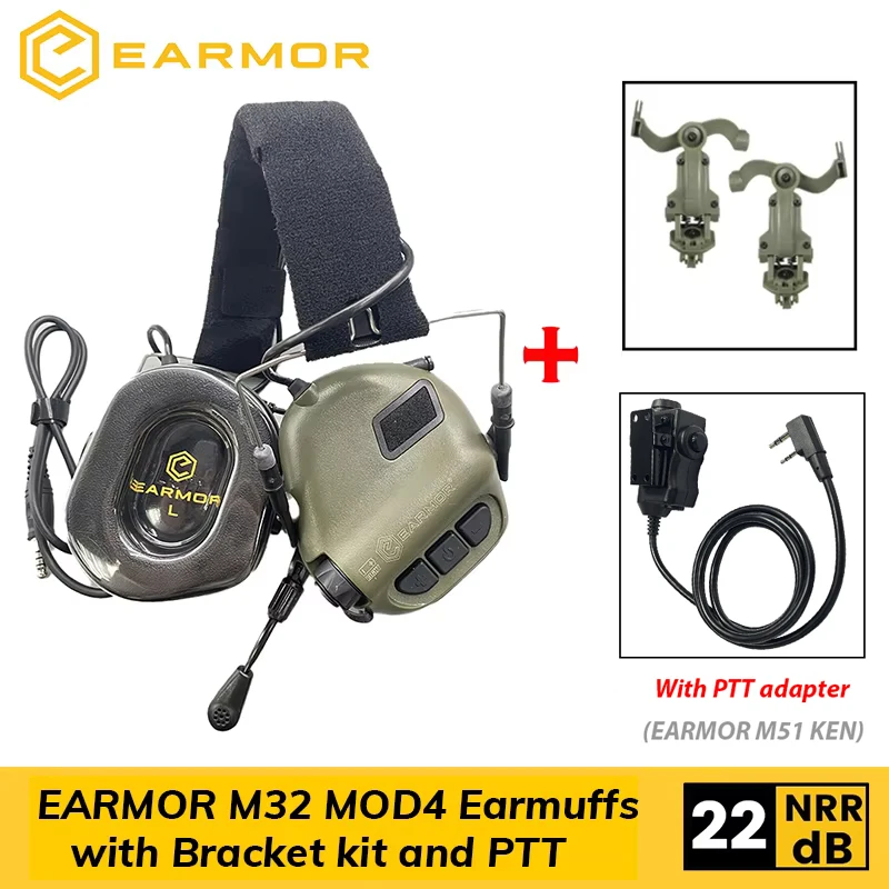 Shooting Earmuffs Tactical Noise Reduction Headset with Helmet ARC Rail Adapter with Kenwood PTT adapter New Shooting Earmuffs Tactical Noise Reduction Headset with Helmet ARC Rail Adapter with Kenwood PTT adapter New