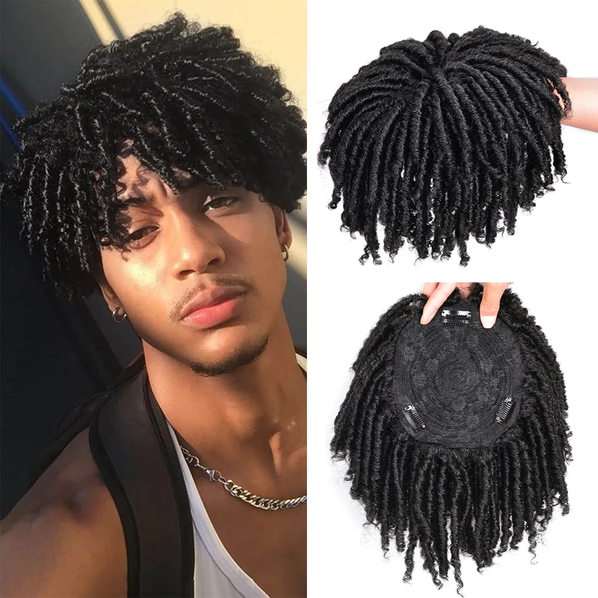 Short Crochet Wigs Synthetic Clips in Hair Toupee Extensions Afro Synthetic Braided Half Wig Dreadlock Hairpieces For Short Crochet Wigs Synthetic Clips in Hair Toupee Extensions Afro Synthetic Braided Half Wig Dreadlock Hairpieces For