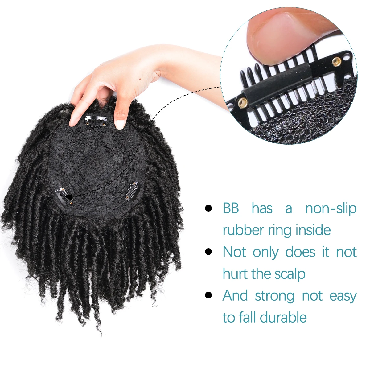 Short Crochet Wigs Synthetic Clips in Hair Toupee Extensions Afro Synthetic Braided Half Wig Dreadlock Hairpieces For