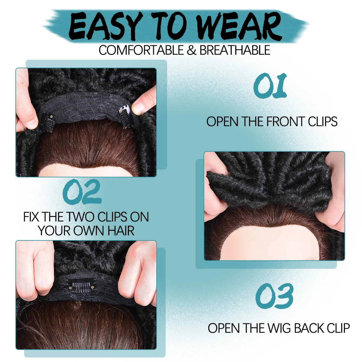 Short Crochet Wigs Synthetic Clips in Hair Toupee Extensions Afro Synthetic Braided Half Wig Dreadlock Hairpieces For