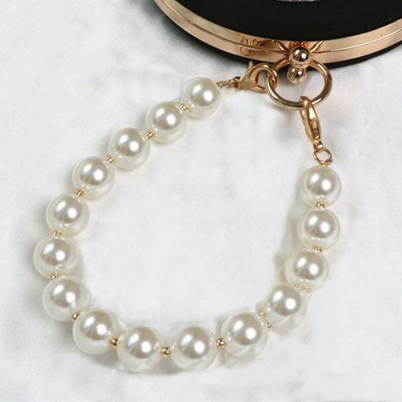 Short Faux Pearl Bag Strap