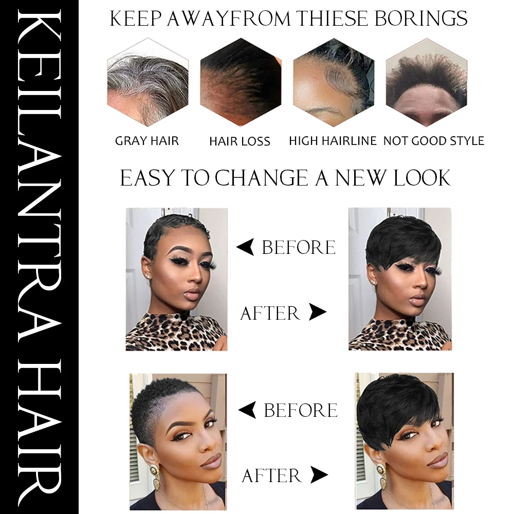 Short Pixie Cut Wig Human Hair For Black Women Machine Made Wigs With Bangs Colored Brazilian Wig Human Hair Wigs Short Pixie Cut Wig Human Hair For Black Women Machine Made Wigs With Bangs Colored Brazilian Wig Human Hair Wigs