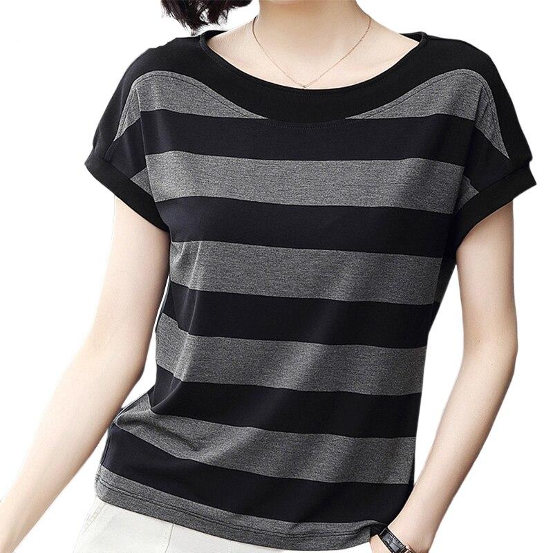 Short Sleeve Cotton Ladies Striped Top Short Sleeve Cotton Ladies Striped Top