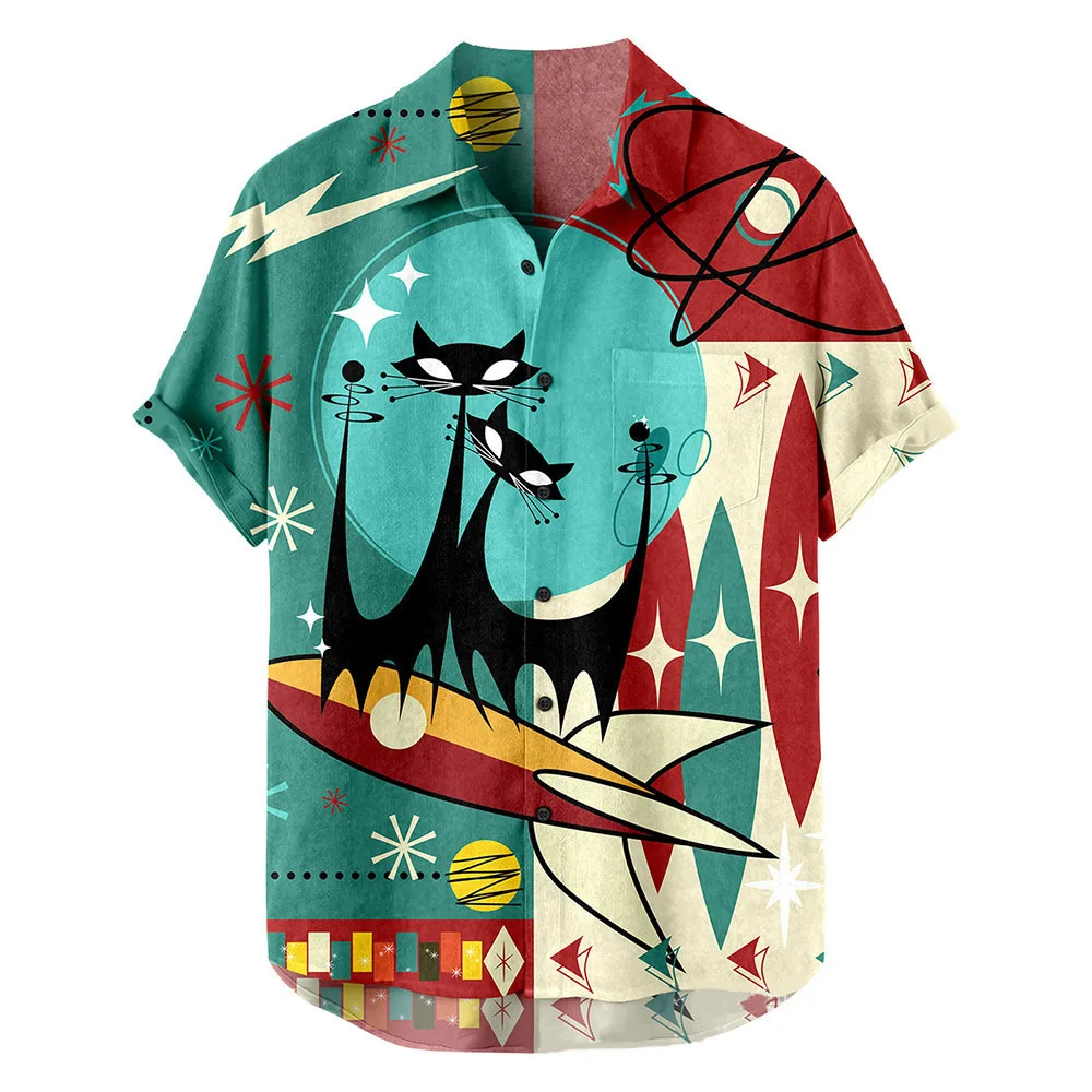 Short Sleeve Thin Summer Hawaiian Shirt for Men