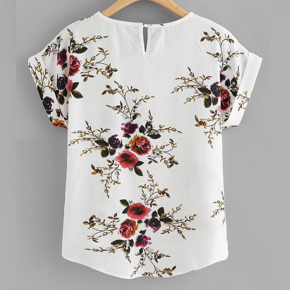 Short Sleeve Women's Floral Blouse Short Sleeve Women's Floral Blouse