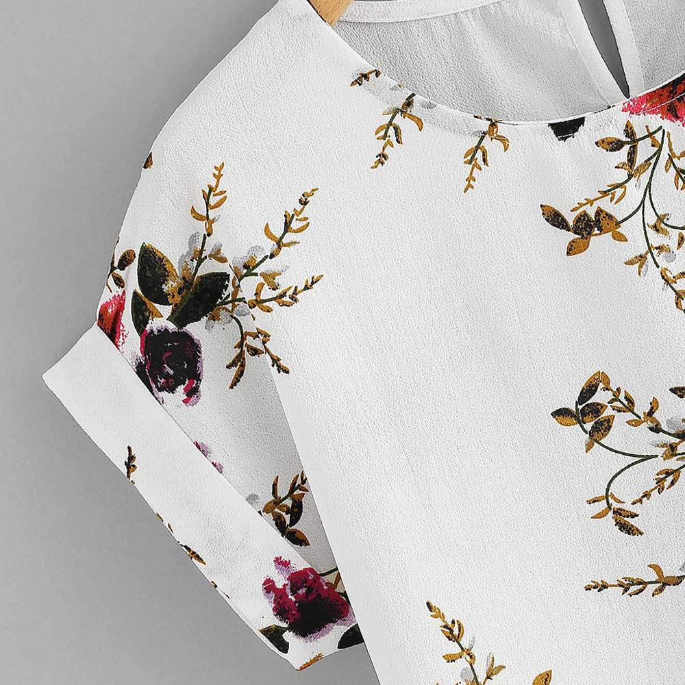 Short Sleeve Women's Floral Blouse Short Sleeve Women's Floral Blouse