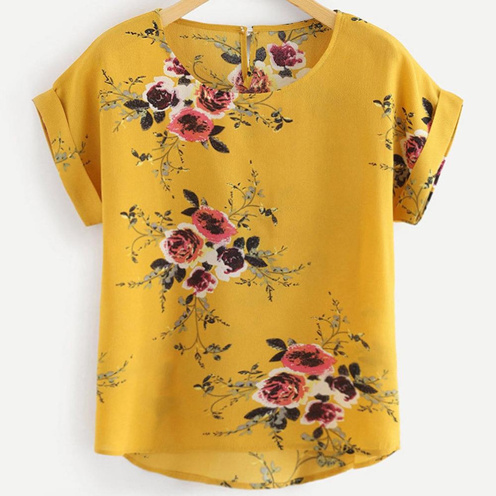 Short Sleeve Women's Floral Blouse Short Sleeve Women's Floral Blouse
