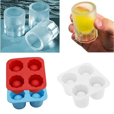Shot Glass Ice Mold 4 Cup Shape Ice Tray Shot Glass Ice Mold 4 Cup Shape Ice Tray
