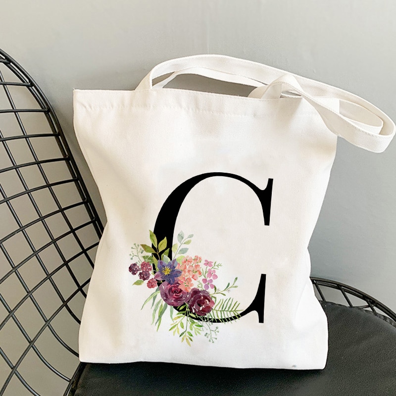 Shoulder Canvas Bag Letter Tote Shoulder Canvas Bag Letter Tote