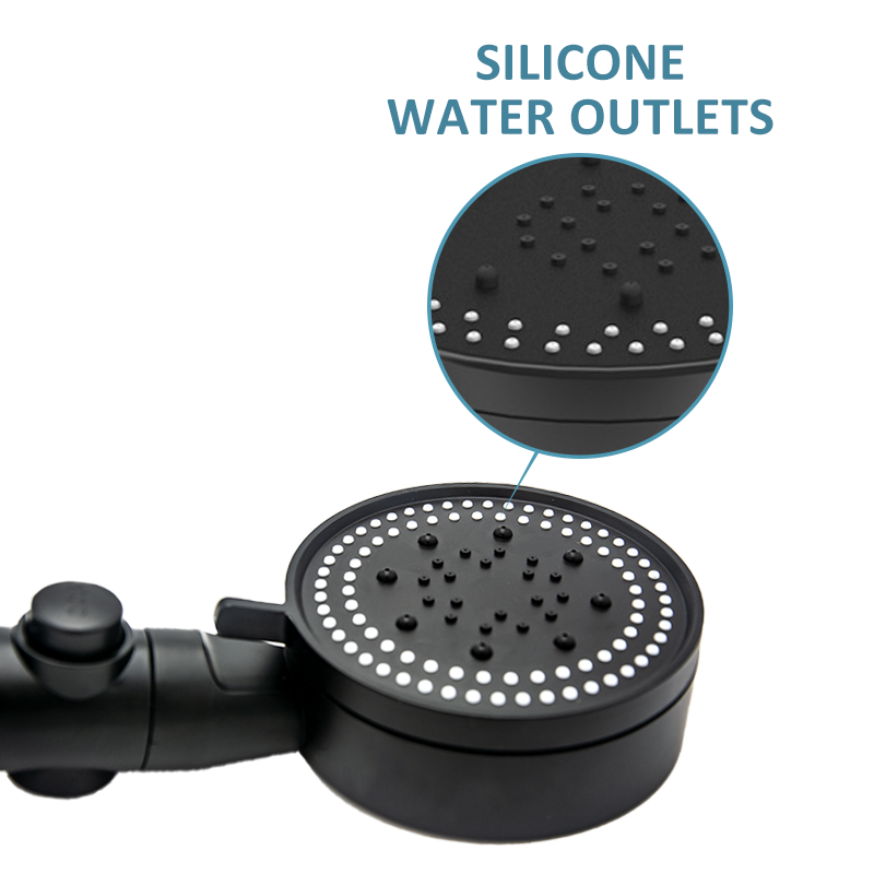Shower Head Water Saving 5 Mode Adjustable High Pressure Shower One Key Stop Water Massage Eco Shower Bathroom